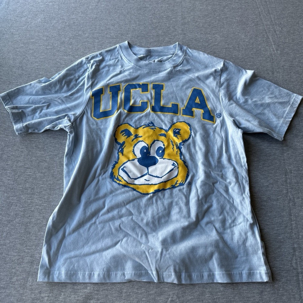 UCLA Vintage Je Bear T Shirt Size S 100% Cotton Light Blue